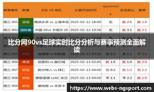 比分网90vs足球实时比分分析与赛事预测全面解读